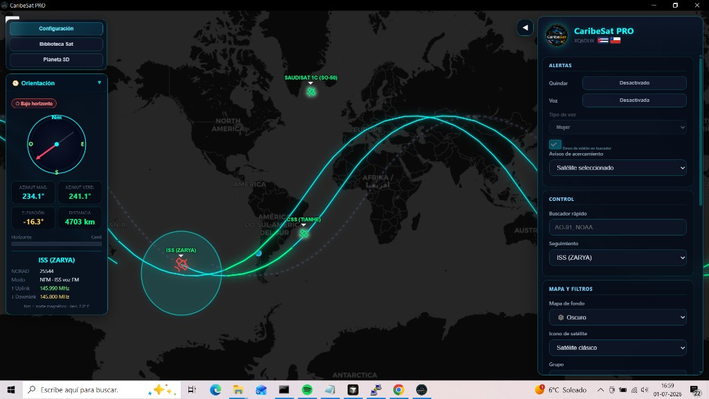 Mapa de CaribeSat PRO