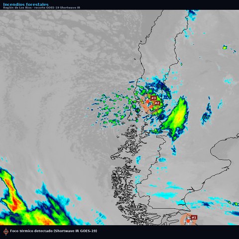 Mapa anomalías incendios Los Ríos